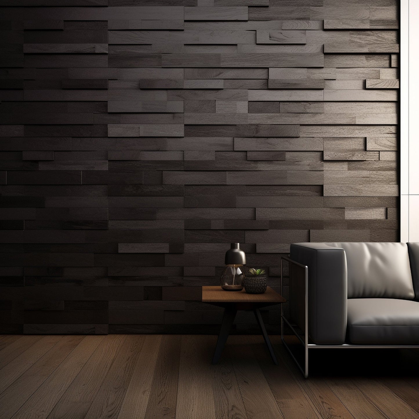 8"x18" 3D Natural Red Oak Wooden Brick Wall Panel in 6 Different colors