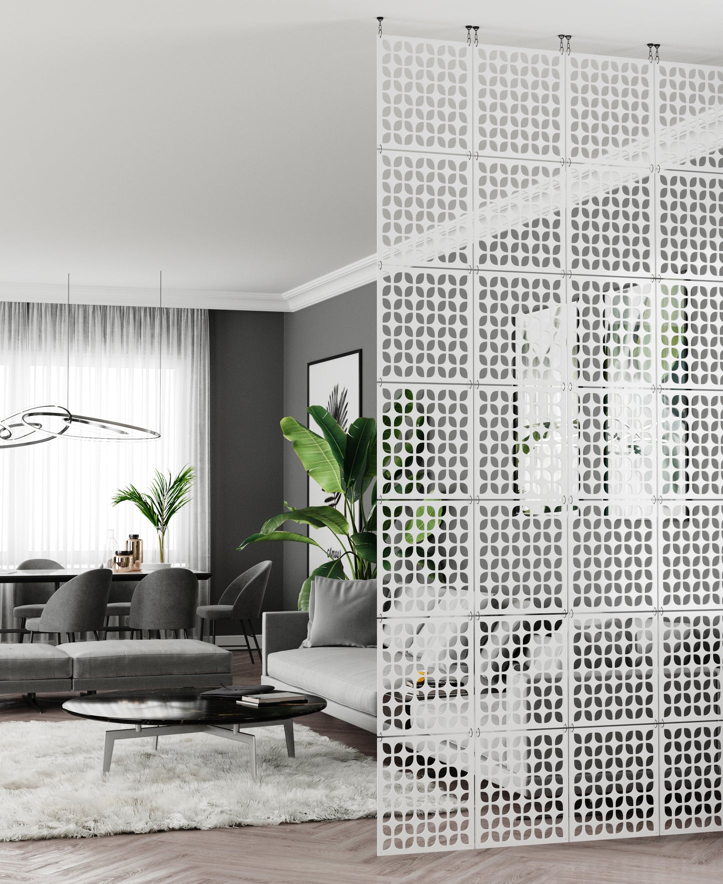 Privacy screen | Floating partition | Room divider | Hanging Panels