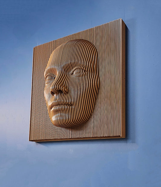 3D Parametric Face Wall Art Decor, Contemporary Piece Wall Mounted Piece