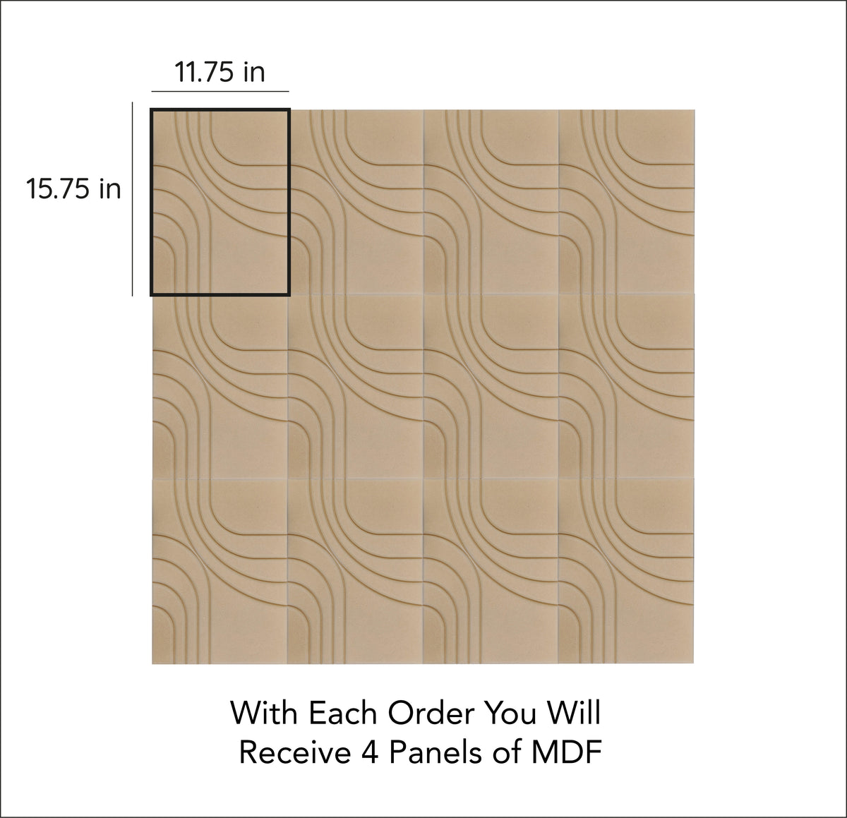 Rectangular 3D MDF Wall Panel, DIY Wooden Wall Tiles, Seamless Pattern ...