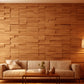 8"x18"  3D Natural Red Oak Wooden Brick Wall Panel in 6 Different colors